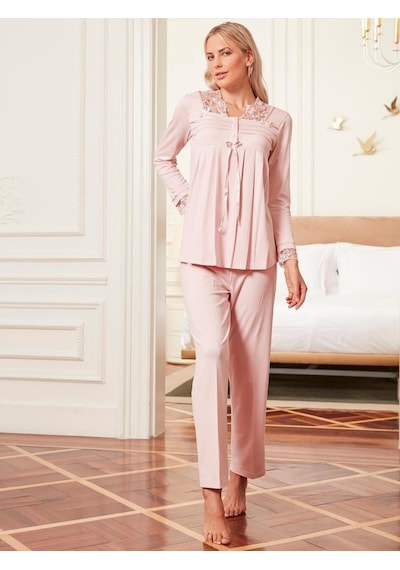 Bone Club 4800 Pudra Hamile Lohusa 3 Lü Pijama Sabahlık Tk