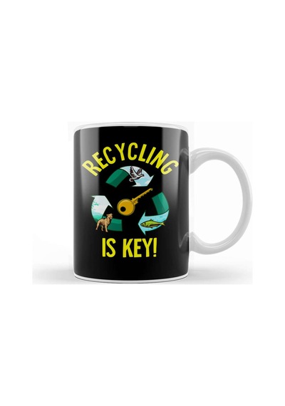 Recycling Is Key Cute Eco Environment Health Kupa Bardak Porselen Karışık