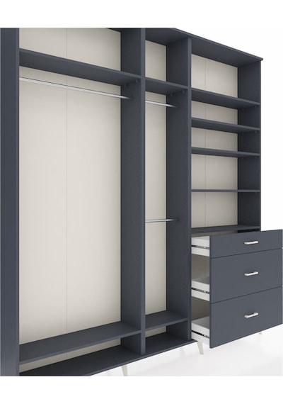 Arges Dolap 9 Raflı 3 Çekmeceli 3 Askılı 220x30x243 Antrasit-antrasit/antrasit Antrasıt/antrasıt Arges Dolap 9 Raflı 3 Çekmeceli 3 Askılı 220x30x243 Antrasit-antrasit/antrasit Antrasıt/antrasıt