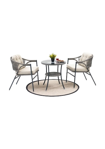 Home Damla Bahçe Bistro Masa Takımı - Antrasit - 70x70x73 Cm Diğer