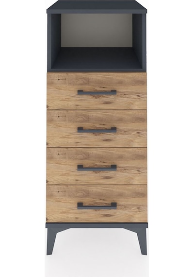 Hyperion Komodin Tek Raflı 4 Çekmeceli 44x44x106 Antrasit-çam Antrasit