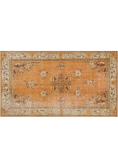 Gerçek El Dokuma Eskitme Vintage Halı 116 X 206 Cm 9047