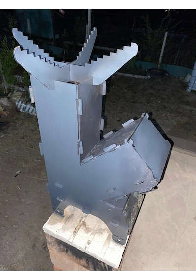 Kalite Sepetinde Roket Sobası Yemek Pişirmek İçin Roket Sobası Taşınabilir Odun Mini Yakma Sobası, Kamp Ateşi Sobası Çok Renkli