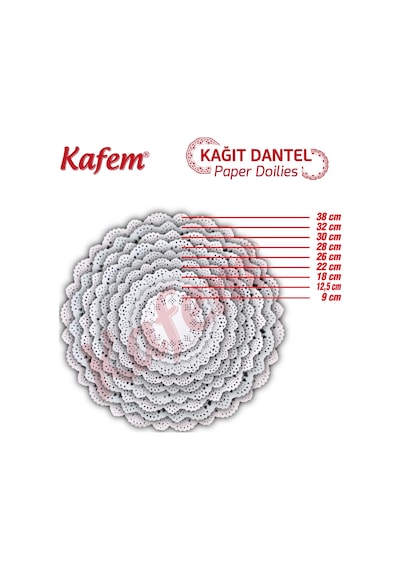 Kafem Dantel Kağıt 26 cm 100 Lü x 5 Paket
