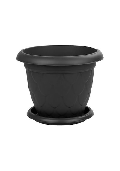 Omnipazar So-d003 Damla Desen Tabaklı Saksı Takımı 1.5 Litre No:3 Antrasit 116