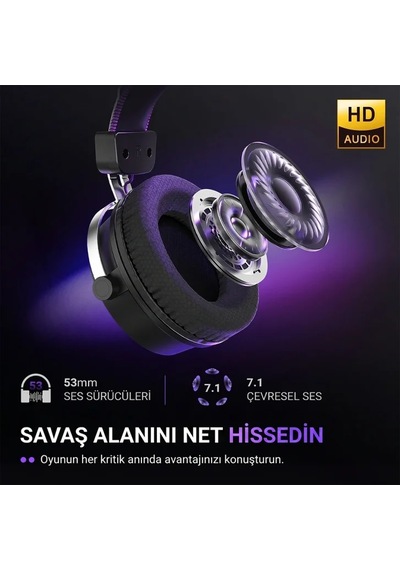 Fifine Ampligame H19 Mikrofonlu 7.1 Rgb Oyuncu Kulaklığı