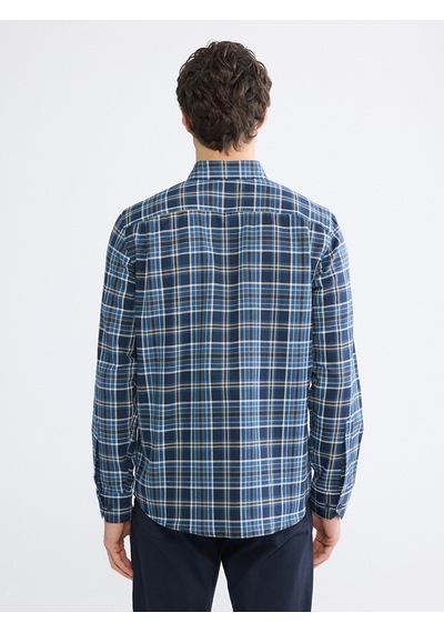 Lcwaıkıkı Classic Lacivert Regular Fit Ekose Desenli Gabardin Erkek Gömlek