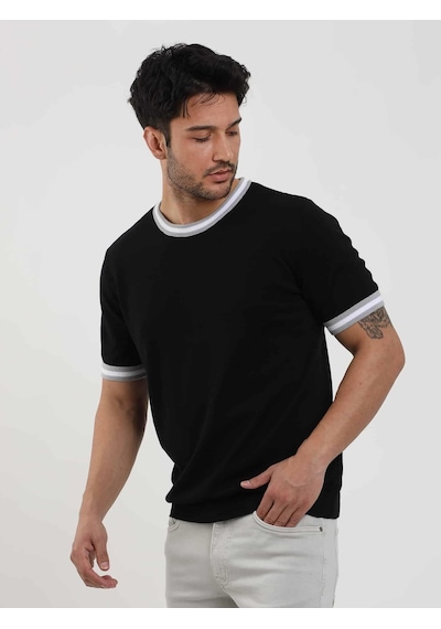 Dufy Siyah Erkek Slim Fit Düz O Yaka Kazak - 104656-siyah Siyah