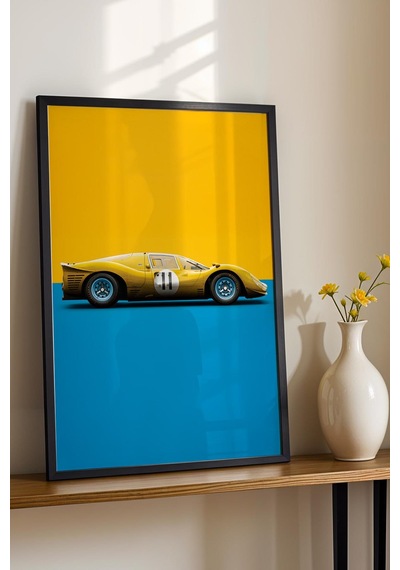 Saturn Ferrari 330 P4 Araba Çerçeveli Tablo Erkek Odası Ve Garaj Dekoru Classic Car Collection