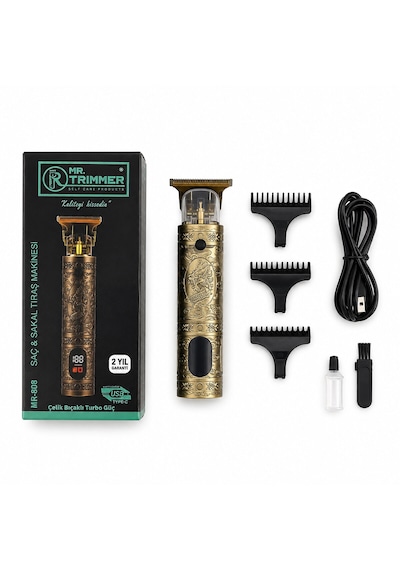 Go İthalat Saç - Sakal Kesme Traş Makinesi 3 Farklı Kesim Usb Şarjlı 5w - 1200mah - 800rpm Çift Kade Gold