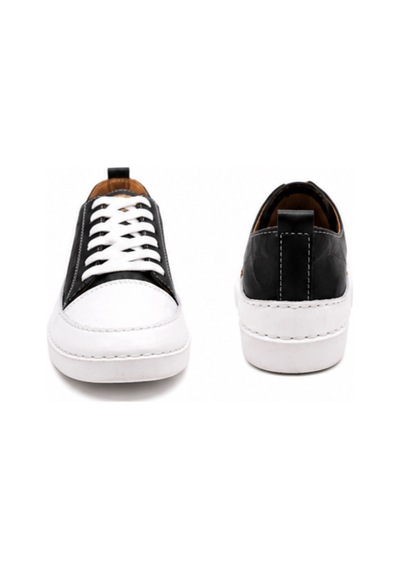 N Napa Shoe Np.8260.siyah Deri Sneaker Napa Shoe Kadın Hakiki Deri Comfort Sneaker Siyah/beyaz
