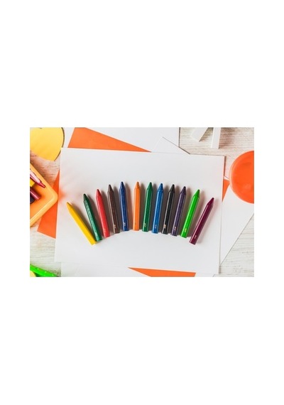 12'li Jumbo Üçgen Mum Pastel Boya Seti 103 Ivory