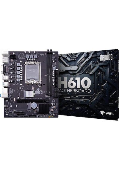 Dragos Pro H610m-e M.2 Sata Wı-fı+bt Ddr4 3200mhz Usb 3.2 Hdmi Dp Vga Ses G.lan 1700p Anakart