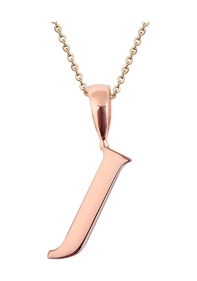 Kuyumcudukkani Zincirli Rose Altın Renk "j" Harfli Kolye Rose Gold
