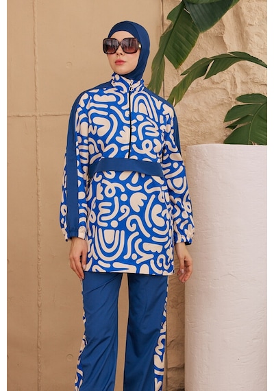 Hmm Swimwear Paraşüt Tam Kapalı Tesettür Mayo 2924-191 Lacivert