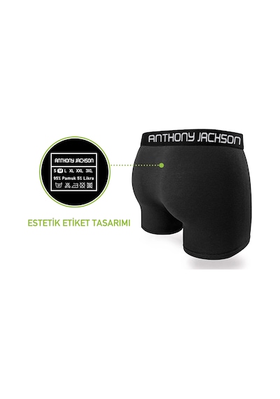 Anthony Jackson Merlin Likralı Premium Erkek Boxer 6'lı - Çok Renkli