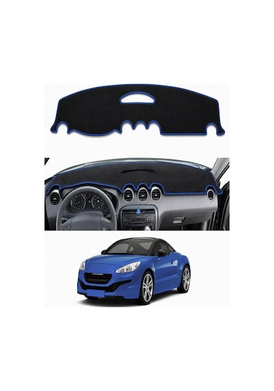 Peugeot - Rcz 2010-2015 Uyumlu Torpido Koruma Kılıfı - Mavi Şeritli