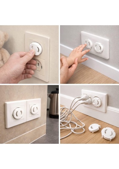 Çocuk Güvenlik Priz Koruyucu, 8 Adet Priz Tıkacı, Bebek Ve Çocuklar İçin Elektrik Prizi Koruma Kapağı, Beyaz, Koruyucu Tıkacı Seti