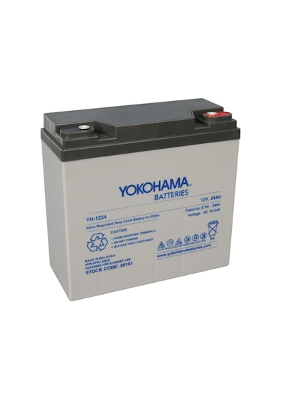 Yokohama Yh-1224 12volt-24amper Elektrikli Bisiklet Aküsü 180x76x167mm