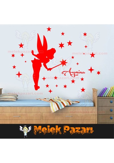 İsim Yazılabilir Yıldızlar Ve Peri Çocuk Odası Duvar Sticker