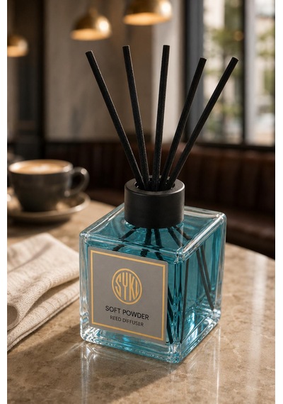Premium Çubuklu Oda Kokusu 100 Ml Cam Şişe Reed Diffuser Pudra