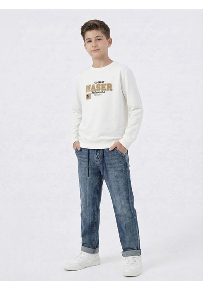 Xo Kids Erkek Çocuk 3lü Alt Üst Takım 11-14 Yaş 14205 Ekru - Mavi
