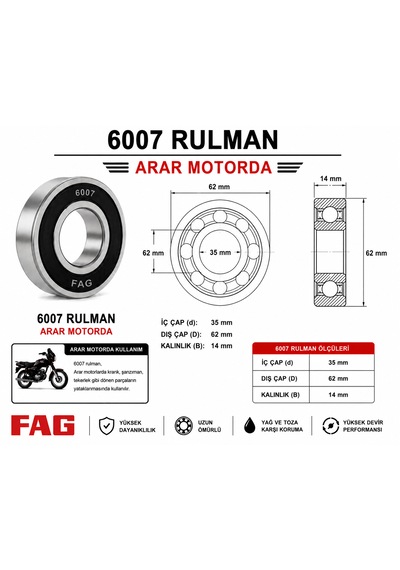 6007 Rulman-bilya Fag 35 62 14mm