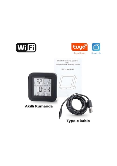 Tuya Uyumlu Ekranlı Ve Sensörlü Wifi Ir Kumanda