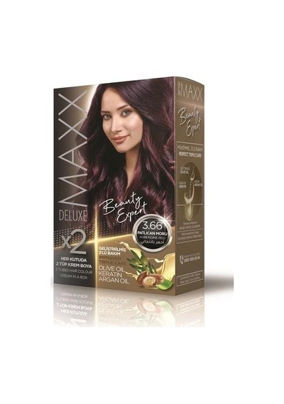 Maxx Deluxe Saç Boyası Set Patlıcan Moru 3/66
