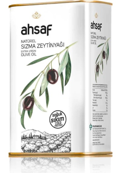Ahsaf Soğuk Sıkım Naturel Sızma Zeytinyağı Teneke 1 L