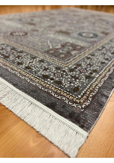 Şirvan Desenli 200 X 300 İpek Halı Gri