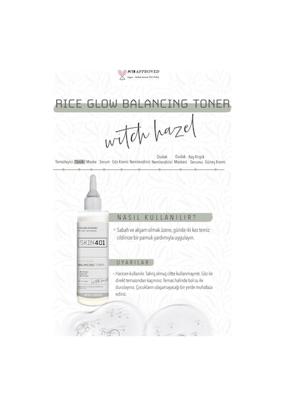 Skin401 Pirinç Özlü Aydınlatıcı Dengeleyici Tonik 200ml
