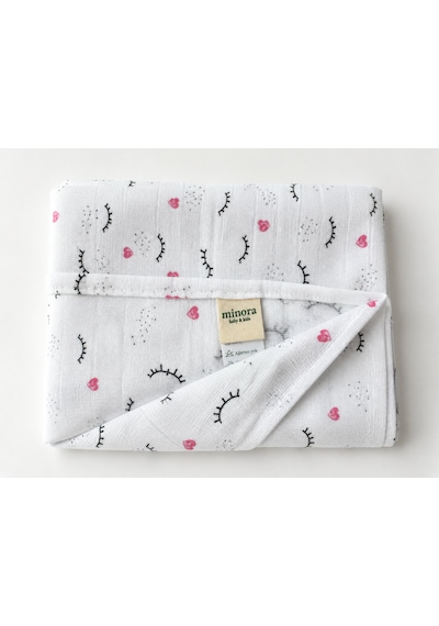 Minora Baby&Kids %100 Pamuk Müslin Bebek Örtüsü Çok Amaçlı Müslin Battaniye - 100 x 100 CM Pembe