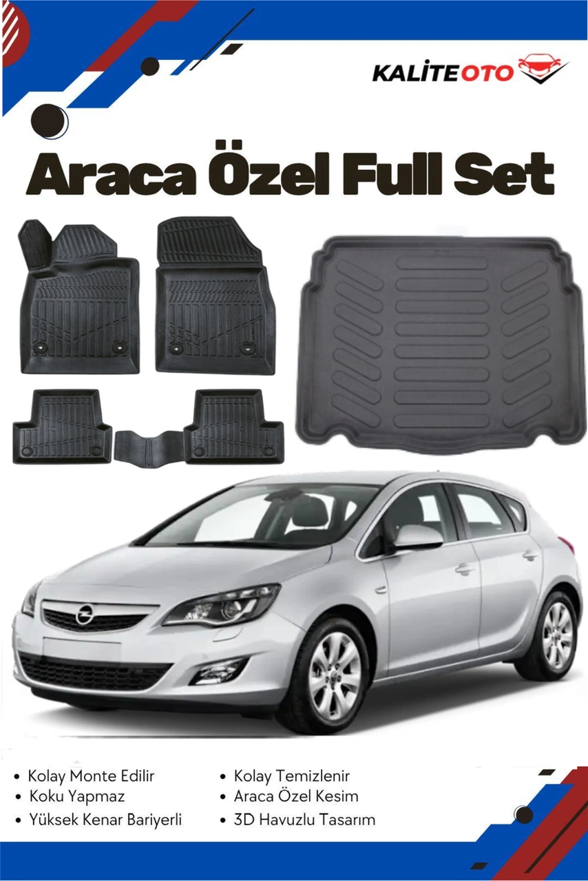Opel Astra J Hatchback 2015 Model Yumuşak Paspas+bagaj Havuzu Seti