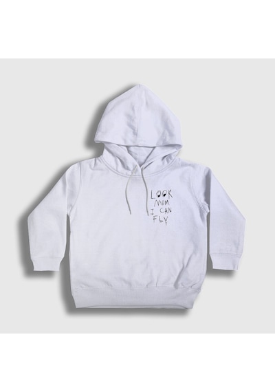 Presmono Unisex Çocuk Look Mom Astroworld Travis Scott Kapüşonlu Sweatshirt Beyaz