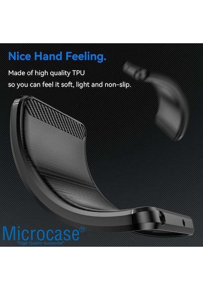 Microcase Nothingphone 2a Plus İle Uyumlu Brushed Carbon Fiber Silikon Kılıf - Siyah Al3332