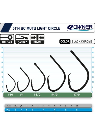 Owner 5114 Mutu Light Black Chrome İğne No:1