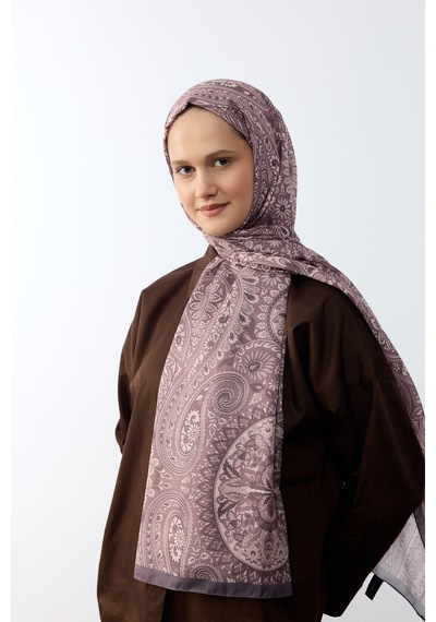 Mirsoy Scarf Mirayze Etnik Desen Şal Gül Kurusu