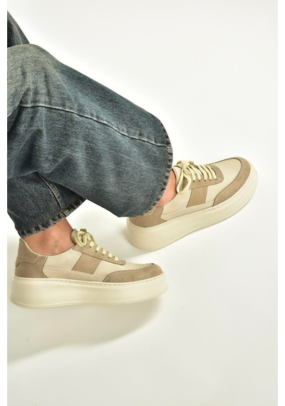 Fox Shoes V274949109 Bej Kalın Tabanlı Spor Ayakkabı Sneakers Bej