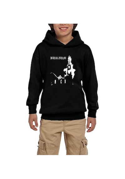 Zepplin Giyim Burzum Burn Church Siyah Çocuk Kapşonlu Sweatshirt