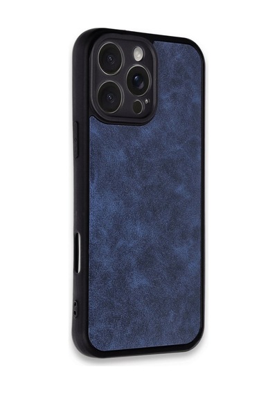 Apple İphone Uyumlu 16 Pro Kılıf Aras Deri Kapak - Lacivert Çokrenkli