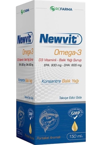 Newvit Omega 3 D3 Vitaminli Balık Yağı Şurup 150ml