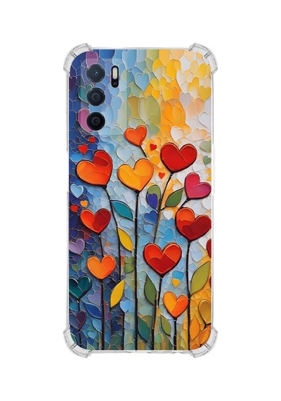 Printify Oppo A16 İle Uyumlu Düşlerin Dansı Serisi Kökten Sevgi Tasarımlı Uv Baskılı Köşe Korumalı Antişok Kılıf Şeffaf