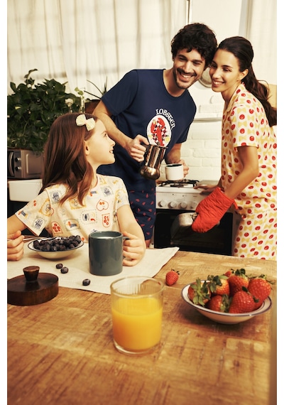 Penti Açık Mavi Kız Çocuk French Meal Pamuklu 2'li Pijama Takımı