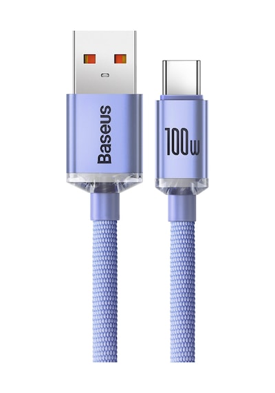 Baseus Crystal Shine 100W 120 cm Type-C Şarj Kablosu Mor