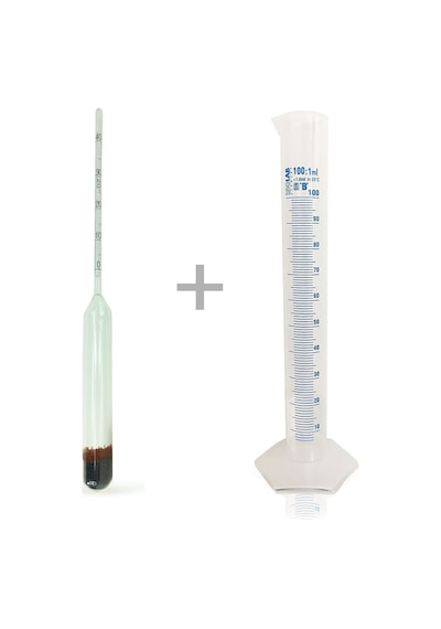 Aek-tech 0-40 Etil Alkol Alkolmetre Ve 100ml Plastik Mezür Seti