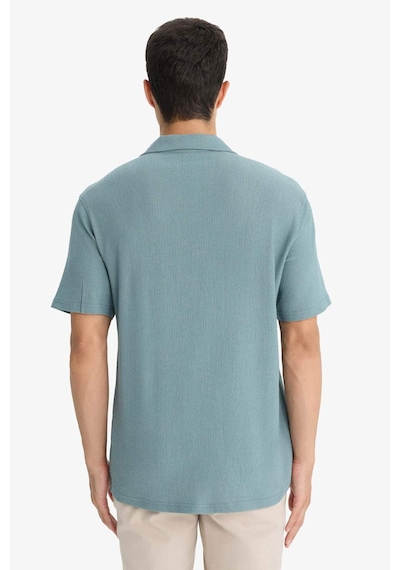 Defacto Modern Fit Polo Yaka Penye Kısa Kollu Gömlek C4125ax25smgn1249 Yeşil