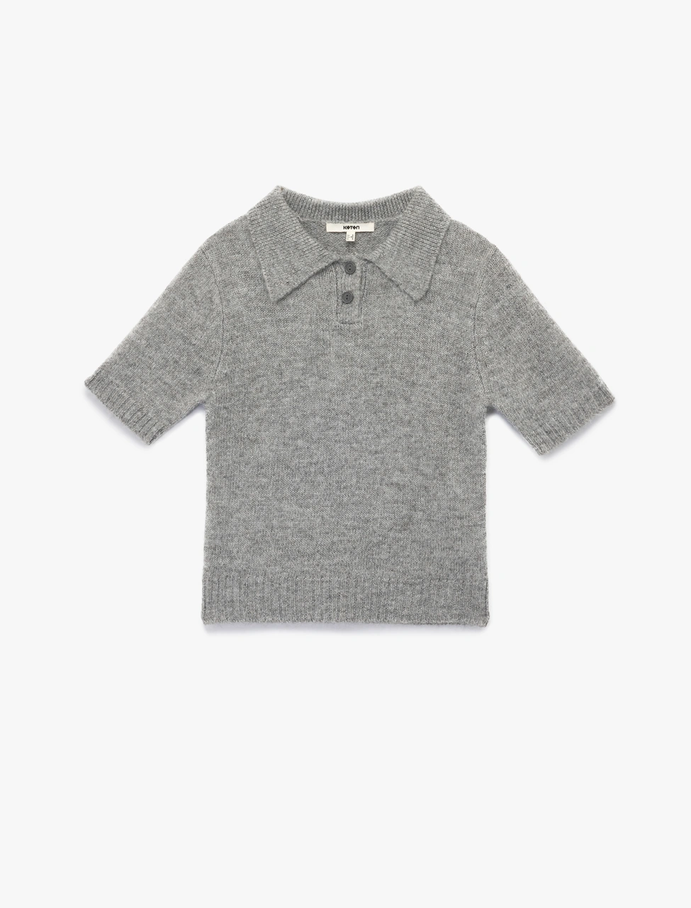Koton Regular Fit Kısa Kollu Polo Yaka Triko Kazak Gri 6wak90107ht Gri