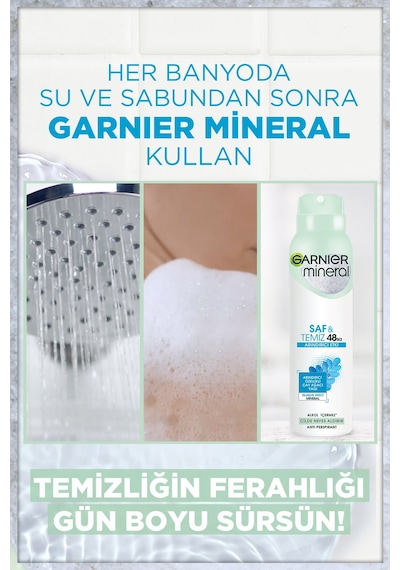 Garnier Mineral Saf&Temiz Antiperspirant Kadın Deodorant 150 ML