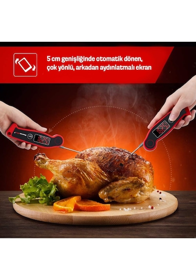 ThermoPro TP19 Su Geçirmez Katlanabilir Gıda Pişirme Termometresi - T07596